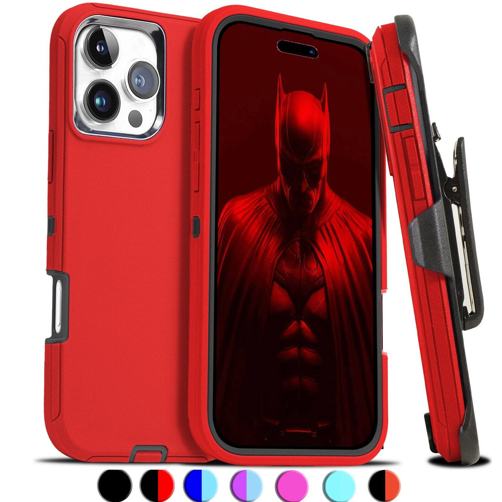 For Iphone 16 15 14 plus 13 12 Pro Max Shockproof Heavy Duty Case + Belt Clip